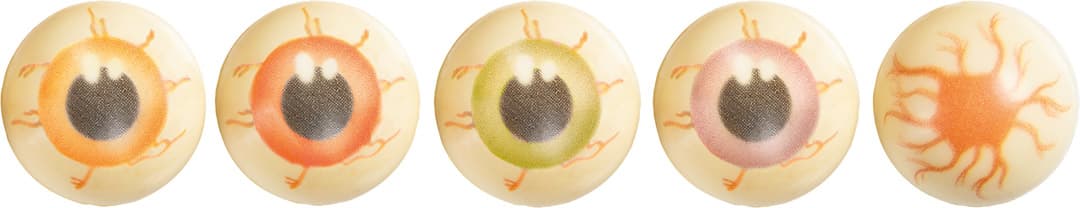 Boule 3d 28 mm oeil zombie Halloween - lot de 32