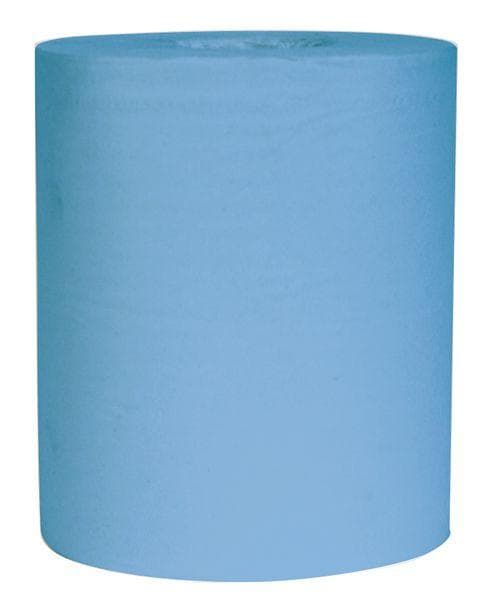 Bobines de papier d'essuyage bleu agroalimentaire - Par lot de 6 rouleaux de 450 feuilles